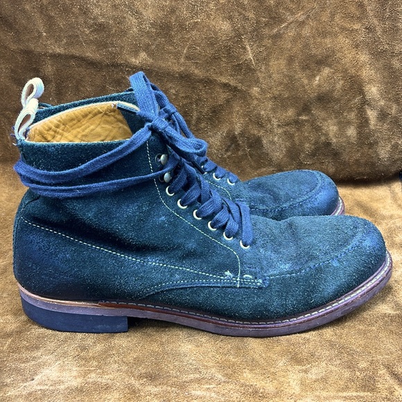 Rag & Bone Green Suede Rugged Ankle Boots - Picture 3 of 11